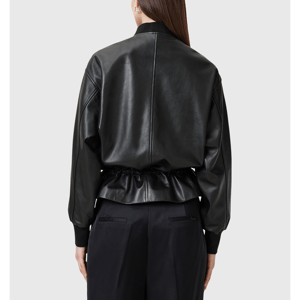 AllSaints Sofi Drawstring Leather Bomber